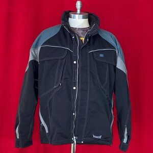New MARKER men snow jacket ice coat. XL. Dark grey and blue. Concealed hoodie.